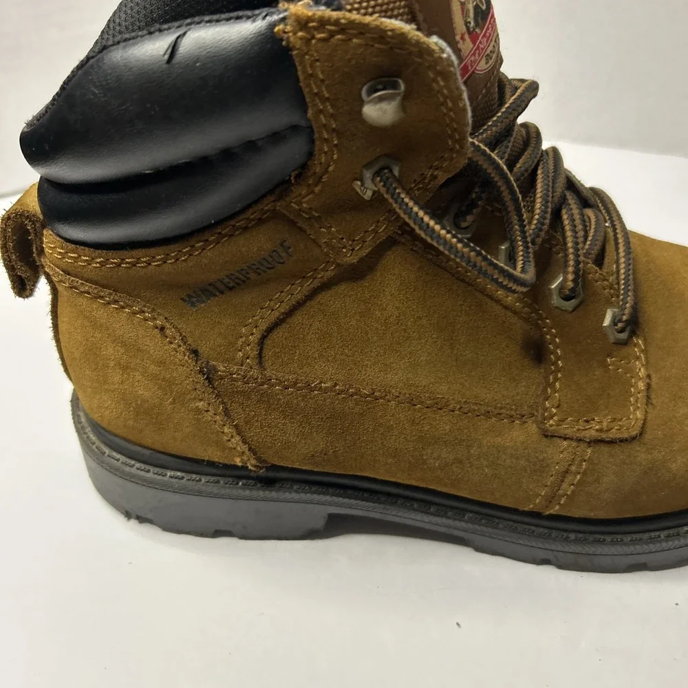 Brahma Men's Size 7 1/2 W Suede Leather Waterproof Work Boots